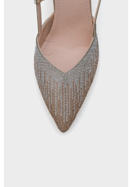 Nova Orta Topuklu Sivri Burunlu Taşlı Kadın Şık Ayakkabı fırsatları