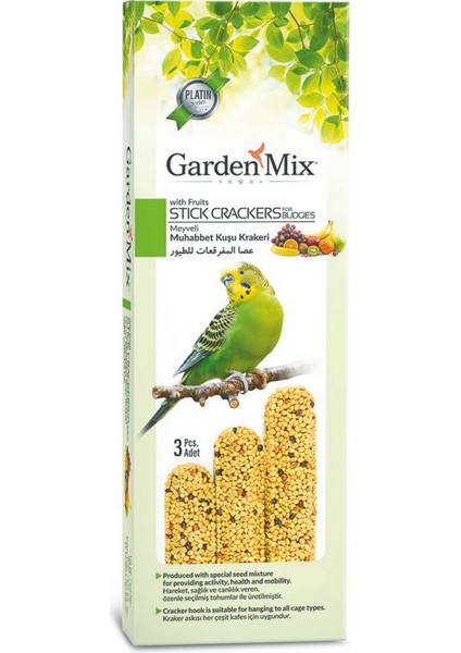 Gardenmix Platin Meyveli Kuş Krakeri 3lü x 3 Adet Ferrg fiyatları
