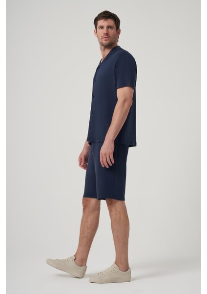 Maglia Lacivert Modal Içerikli Relaxed Fit Mono Yaka Süprem Gömlek fiyatları