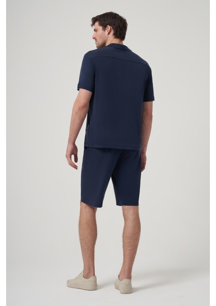 Maglia Lacivert Modal Içerikli Relaxed Fit Mono Yaka Süprem Gömlek fırsatları