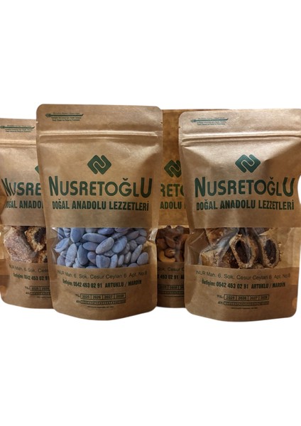 Mardin'den Gelen Lezzet Kutusu – Süryani Çöreği, Badem Şekeri ve Kaju Karışımı(4’lü Set - 800 Gr)'Kalbinize ve yüreğinize ilham verecek hurma tadın bir mektupla size göndereceğiz..'