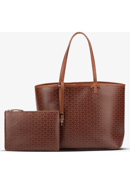 Tooche Kadın Monogram Su Geçirmez Omuz ve El Takım Çanta&clutch