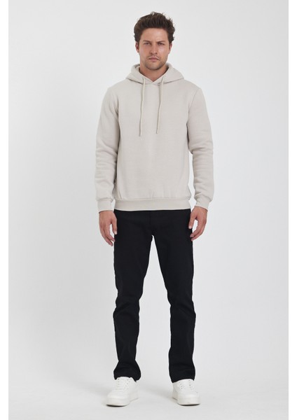 3 Ip Şardonlu Kapuşonlu Cepsiz Sweatshirt RD24KE054902