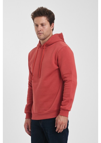 3 Ip Şardonlu Kapuşonlu Cepsiz Sweatshirt RD24KE054902
