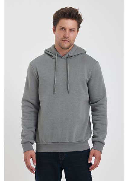 3 Ip Şardonlu Kapuşonlu Cepsiz Sweatshirt RD24KE054902