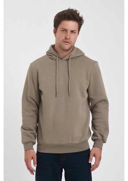 3 Ip Şardonlu Kapuşonlu Cepsiz Sweatshirt RD24KE054902