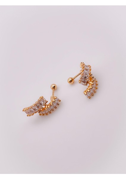 Cerrrahi Çelik Piercing ( Pirsing ) Zirkon Taşlı Çift Yarım Halka Tragus Helix Piercing (1ADET) modelleri
