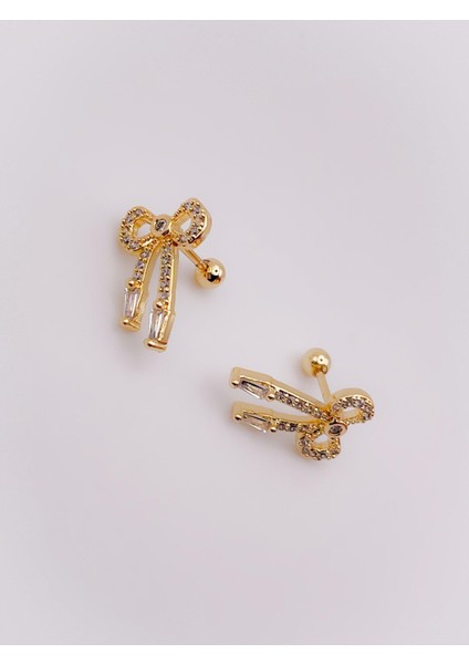 Cerrrahi Çelik Piercing ( Pirsing ) Zirkon Taşlı Uzun Fiyonk Tragus Helix Piercing (1ADET)