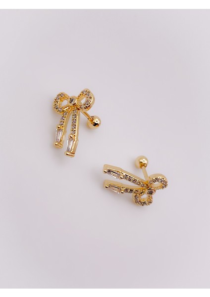 Cerrrahi Çelik Piercing ( Pirsing ) Zirkon Taşlı Uzun Fiyonk Tragus Helix Piercing (1ADET)