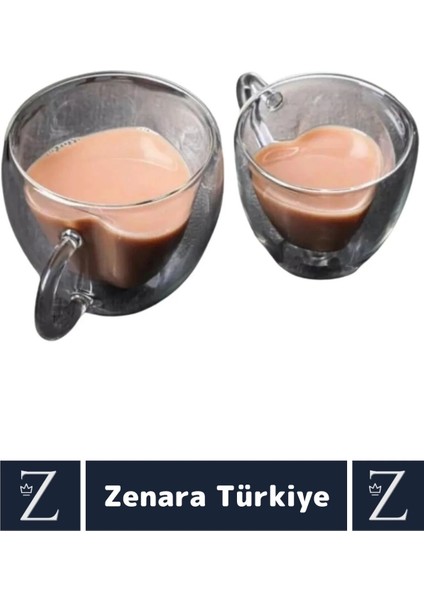 Premium Yüksek Kalite Isıya Dirençli Dekoratif Şık Özel Kalp Model Borosilikat Cam Bardak
