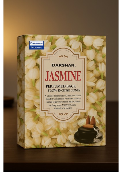 Yasemin Geri Akış Tütsü 10'lu | Jasmine Perfumed Backflow Incense Cones | Rahatlık Verici ve Dinginleştirici Koku