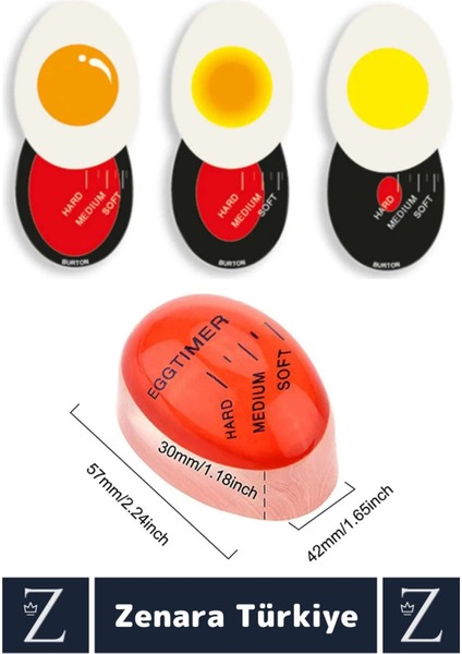 Premium Yanmaz Erimez 3 Farklı Zamanlayıcılı Haşlama Yumurta Pişirme Derecesi Egg Timer modelleri