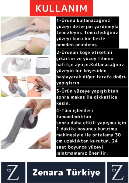 Premium Ekstra Dayanıklı Pvc Yağ Kenar Küf Önleyici Gri Sızdırmaz Izolasyon Bantı 3.2 mt x 10 Adet