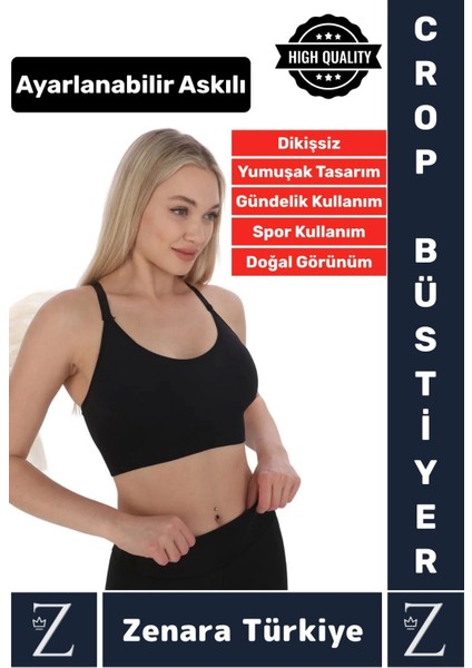 Yüksek Kaliteli Göğüs Toparlayn Sarkma Önleyen Gündelik Spor Kullanım Ayarlanır Askılı Crop Büstiyer