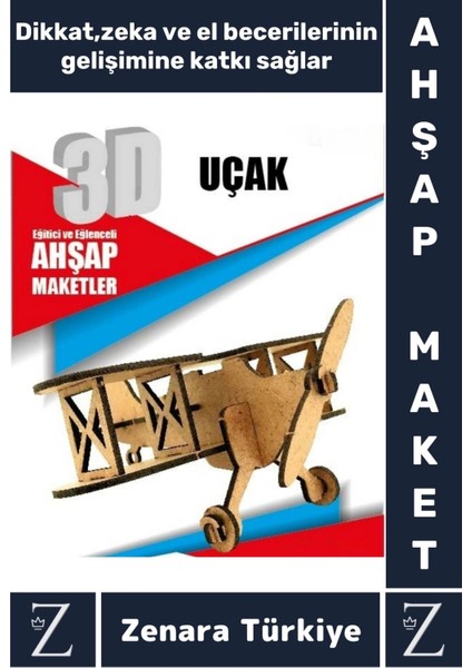 Premium Görsel Zeka El Becerisi Geliştirici Boyanabilir Puzzle Oyun Dekoratif Demonte Ahşap 3D Maket