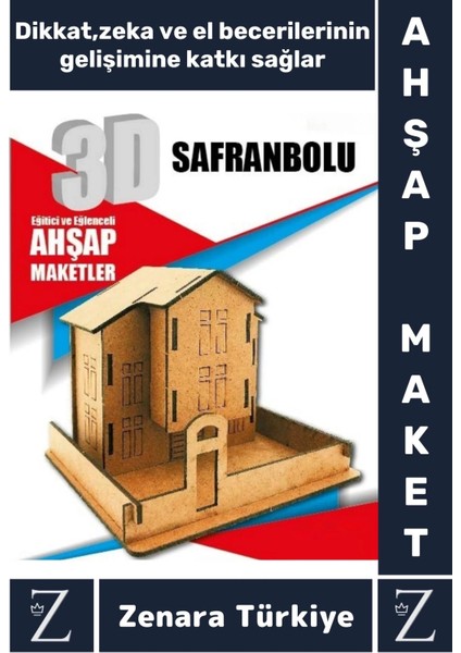 Premium Görsel Zeka El Becerisi Geliştirici Boyanabilir Puzzle Oyun Dekoratif Demonte Ahşap 3D Maket