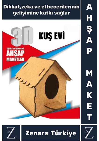 Premium Görsel Zeka El Becerisi Geliştirici Boyanabilir Puzzle Oyun Dekoratif Demonte Ahşap 3D Maket