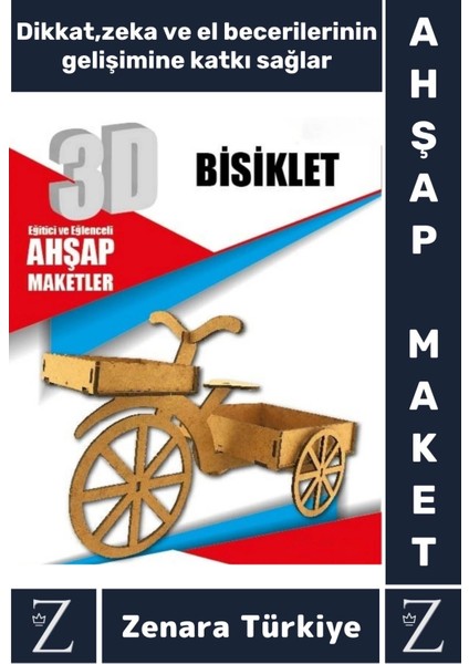 Premium Görsel Zeka El Becerisi Geliştirici Boyanabilir Puzzle Oyun Dekoratif Demonte Ahşap 3D Maket