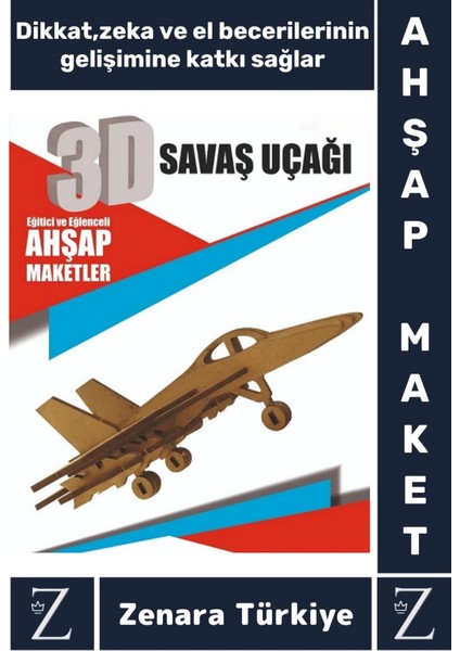 Premium Görsel Zeka El Becerisi Geliştirici Boyanabilir Puzzle Oyun Dekoratif Demonte Ahşap 3D Maket