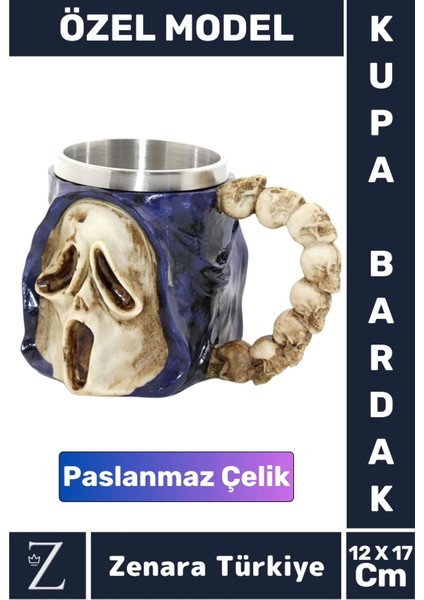 Premium Dekoratif Genç Yetişkin Eğlenceli Tasarım Figür Paslanmaz Çelik Kupa Bardak