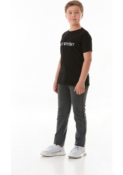%100 Pamuk Play With Sky Baskılı Erkek Çocuk Tişört fiyatları
