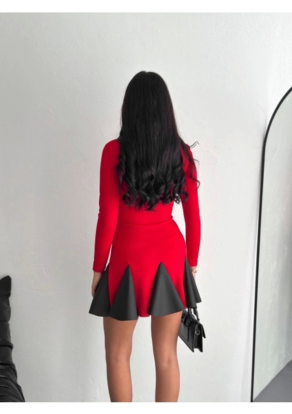 Eteği Kloş Crep Mini Elbise S1267 fiyatları