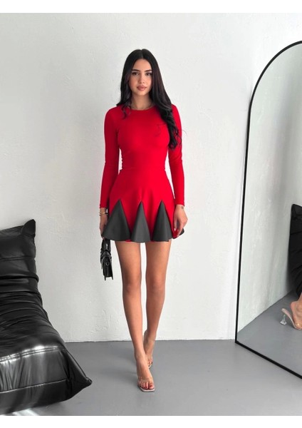 Eteği Kloş Crep Mini Elbise S1267 fırsatları