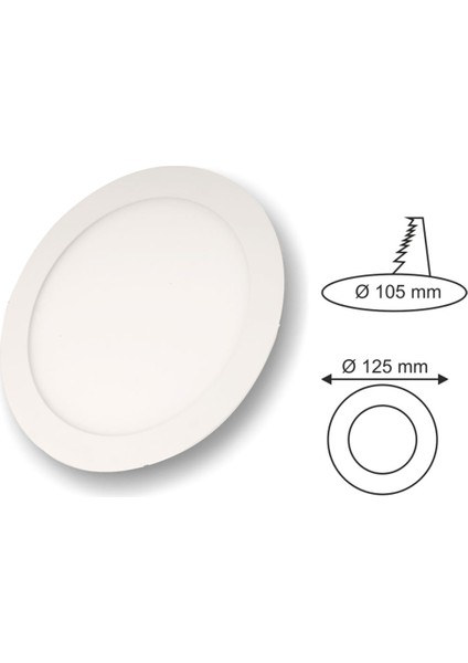CT-5145B 6W Slim Panel Beyaz Işık