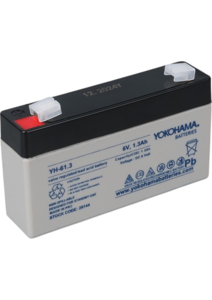 Ayt Yokohama Yh-61.3 6 Volt 1.3 Amper Akü 98X25X52 mm Yeni Tarihli Taze Akü