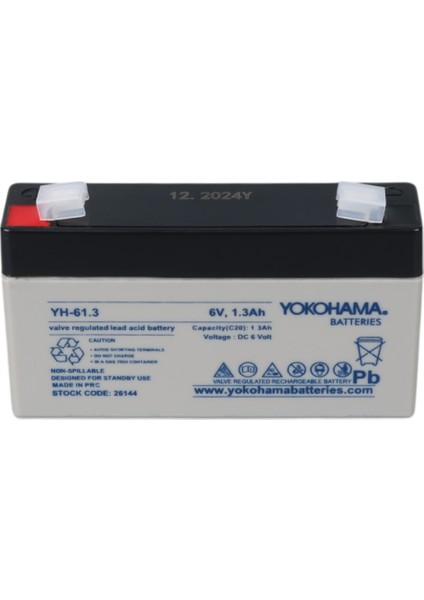 Ayt Yokohama Yh-61.3 6 Volt 1.3 Amper Akü 98X25X52 mm Yeni Tarihli Taze Akü modelleri