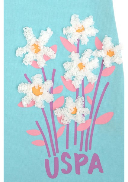 Baskılı Açık Mavi Kız Çocuk Diz Üstü Elbise Veran modelleri