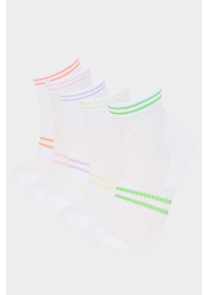 Kız Çocuk 5'li Pamuklu Patik Çorap E6063A8NS