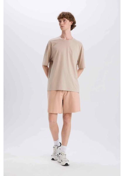 %100 Pamuk Slim Fit Dar Kesim Dar Paça Cepli Basic Düz Şort B8673AX25SM fiyatları