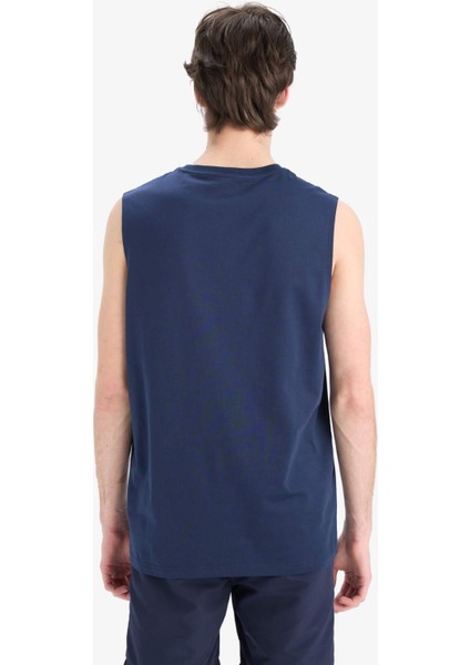 %100 Pamuk Regular Fit Baskılı Bisiklet Yaka Atlet E3219AX25HS