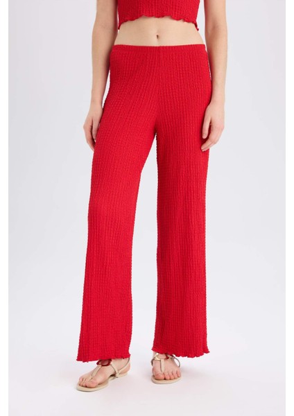 Regular Fit Beli Lastikli Basic Düz Bürümcük Pantolon D4415AX25SP