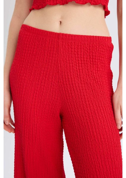 Regular Fit Beli Lastikli Basic Düz Bürümcük Pantolon D4415AX25SP