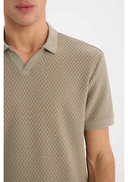 Regular Fit Polo Yaka Kısa Kollu Tişört E1215AX25SM fırsatları