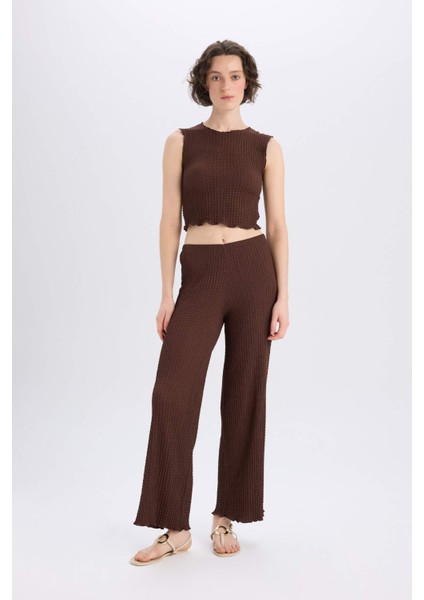 Slim Fit Dar Kesim Bisiklet Yaka Bürümcük Atlet E0999AX25SP