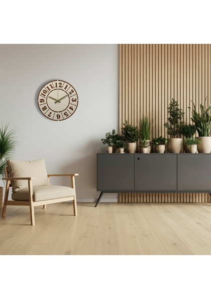Retro Elegance Ahşap Duvar Saati