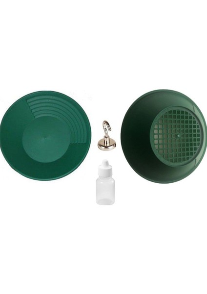 Gold Pan Altın Eleği Tavası Dev Kit - Gold Pan + Gold Pan Süzgeç + Mıknatıslı Çubuk + Şişe