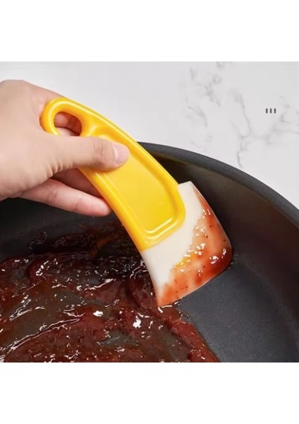 Yağ - Leke Kazıyıcı Mini Silikon Spatula Plastik Saplı