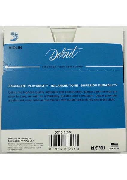 D310 4/4 Keman Teli - Tam Takım Violin String - Medium fiyatları