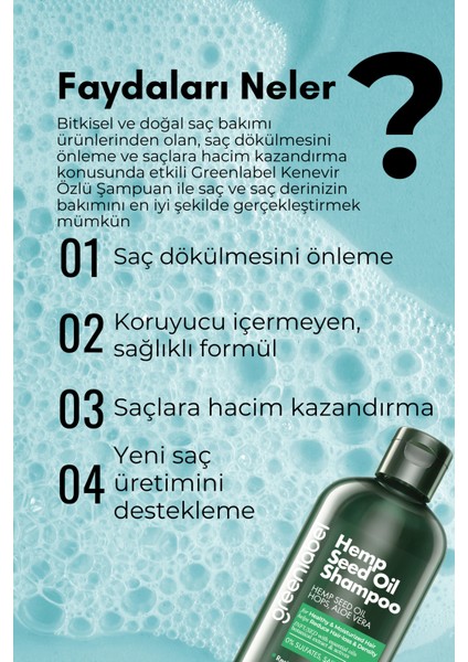 Kenevir Özlü Tuzsuz Parabensiz Sülfatsız Kepek Karşıtı Bakım Ve Onarım Şampuanı 400ml. fırsatları