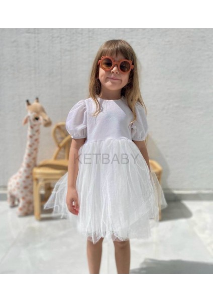 Kız Çocuk Balon Kol Elbise Ketbaby HPN004