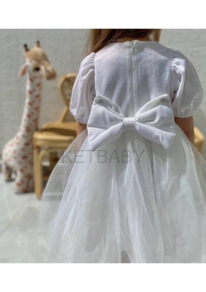 Kız Çocuk Balon Kol Elbise Ketbaby HPN004
