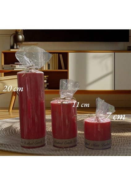 Luxury Dekoratif 3 Lü Silindir Mum 1 Adet