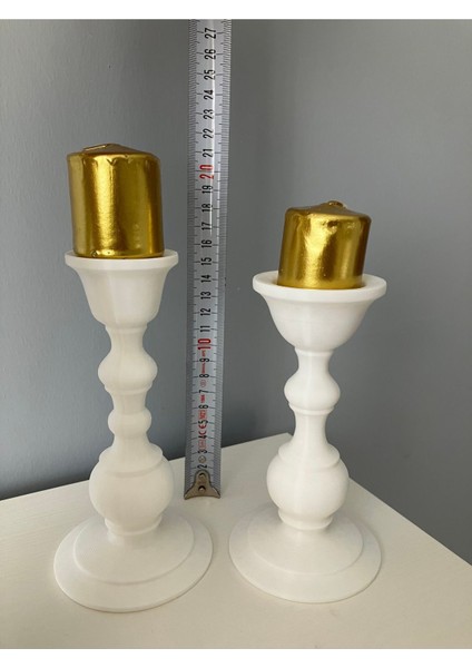 Luxury Çok Şık Şamdan Set Beyaz Renk 1 Adet