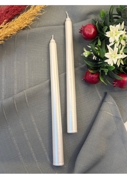 Luxury Akön Home Beyaz 2li Şamdan Mum 1 Adet