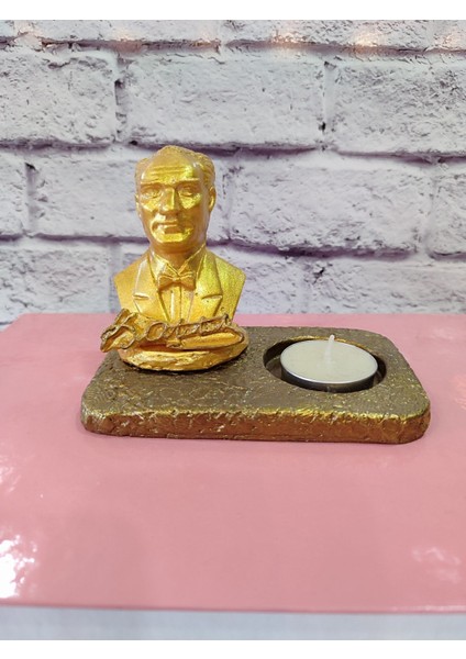 Luxury Mumdash Atatürk Mumluk , Dekor, Büst, Ofis Dekor, Ev Dekor ( 11X12 Cm) 1 Adet