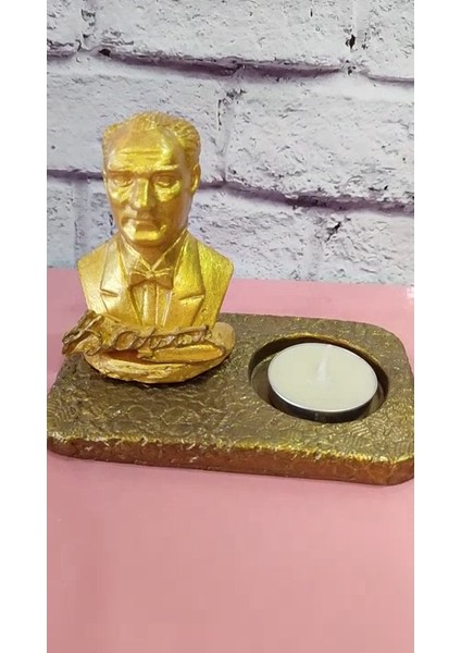 Luxury Mumdash Atatürk Mumluk , Dekor, Büst, Ofis Dekor, Ev Dekor ( 11X12 Cm) 1 Adet